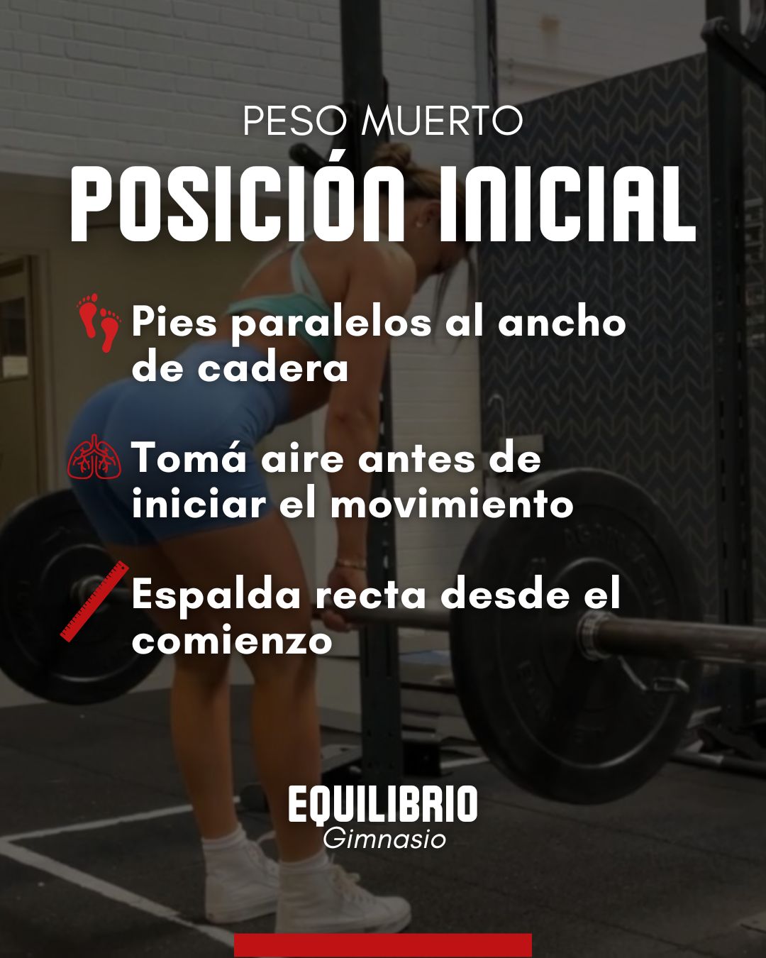 Posición inicial del peso muerto