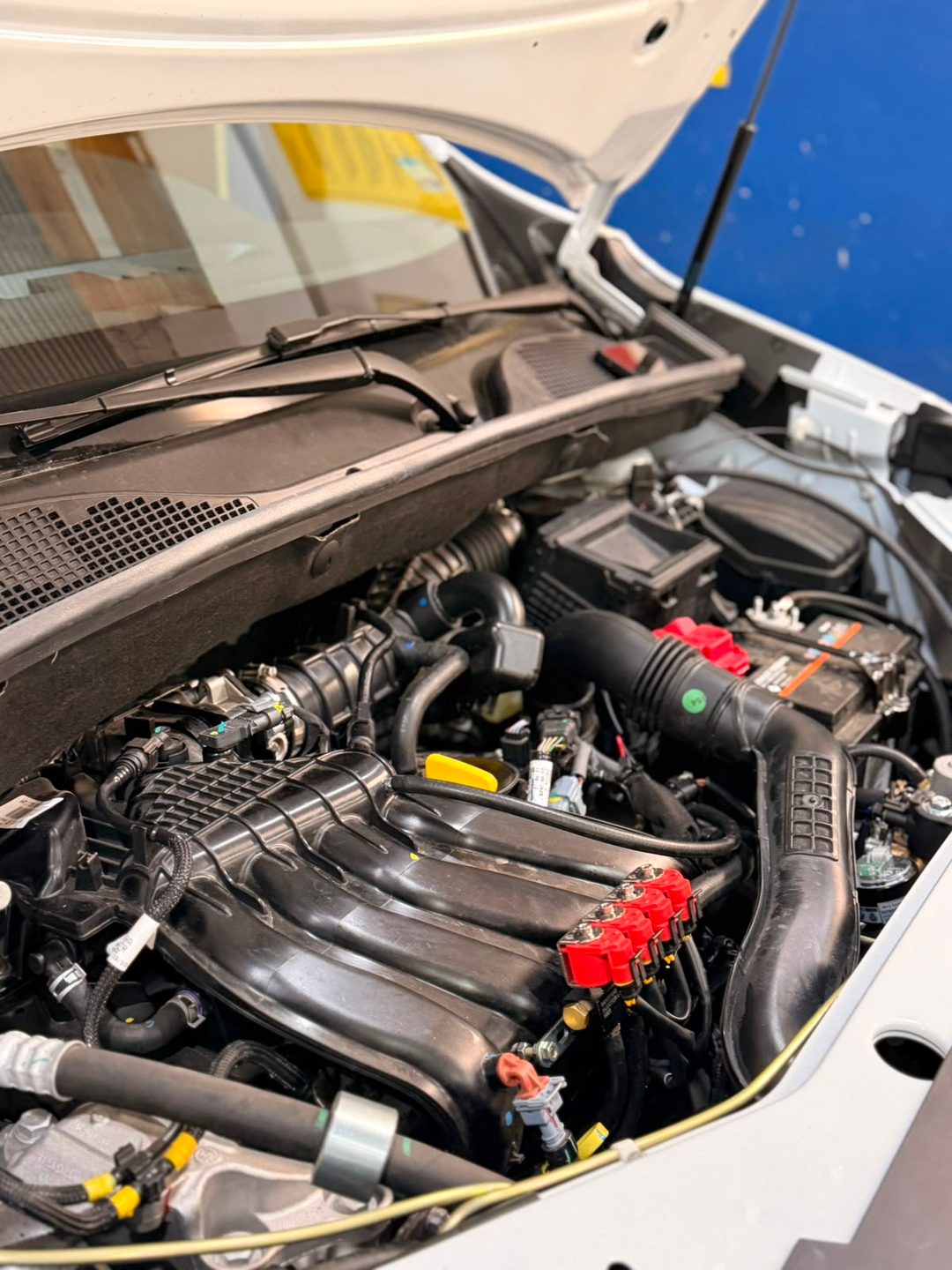 Taller GNC — Motor con kit de GNC instalado
